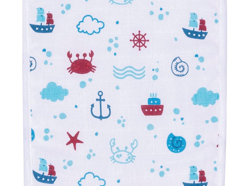 Nuluv Anchor Baby Burp Cloths - Ultra-Soft, Super Absorbent Bamboo Cotton Towels, Pack of 2 - Image 5